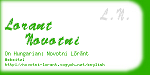 lorant novotni business card