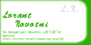 lorant novotni business card